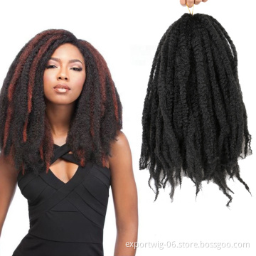 Afro Kinky Braiding Hair 18 inch Synthetic Crochet Marley Braids Hair Extensions Black Ombre Colors Jumbo Crochet Braids Hair